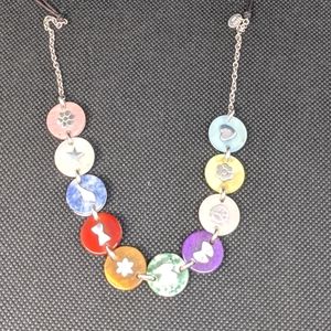 Tous silver and semi precious stones necklace adjustable